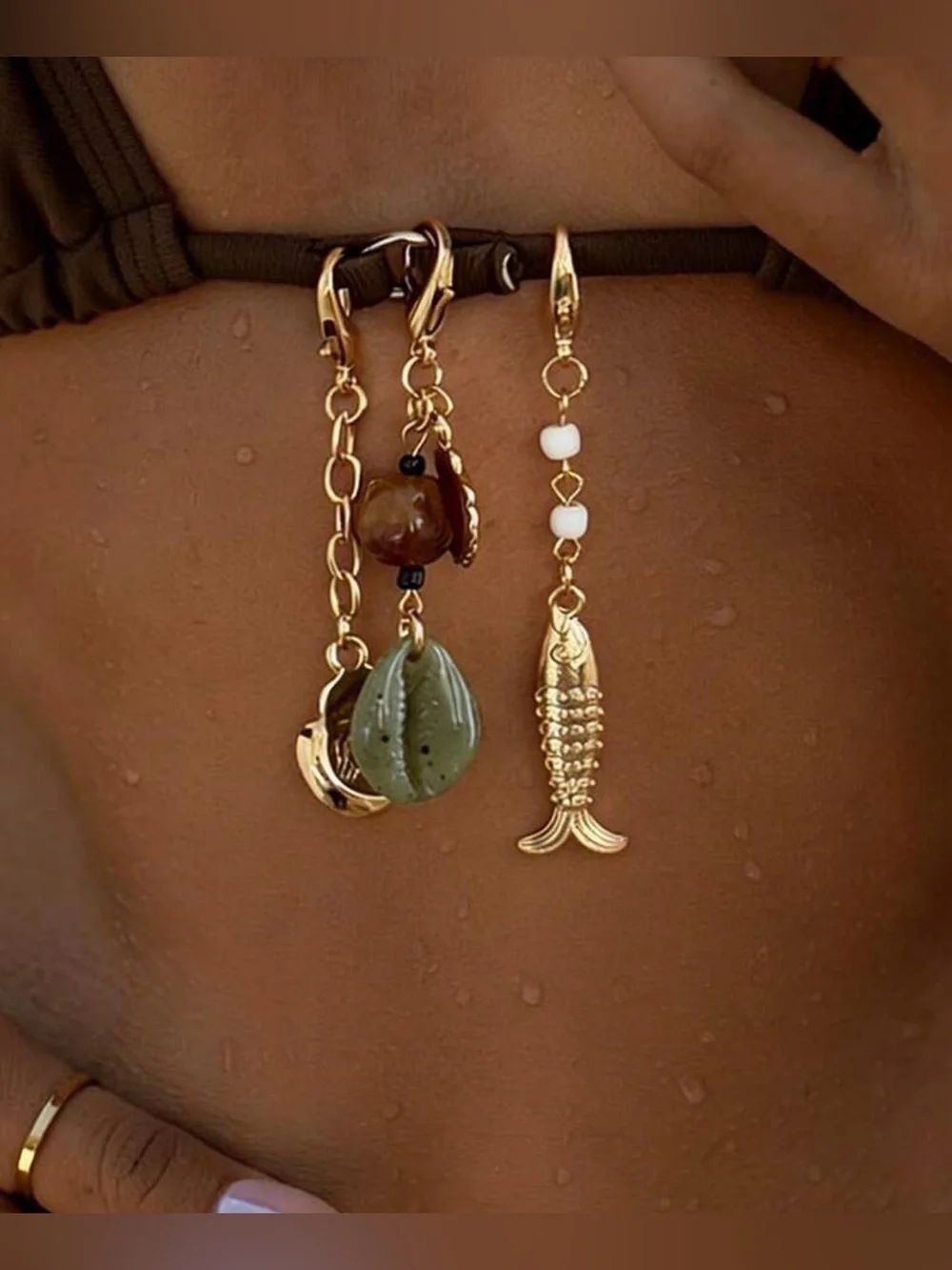 Gold Plated Sea Charm bikini Dangle M840